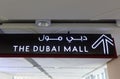 Arrow sign pointing direction toThe Dubai Mall