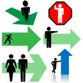 Arrow Sign Symbol Set People Point Directions Royalty Free Stock Photo