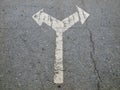 Arrow signs as road markings Royalty Free Stock Photo