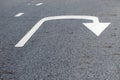 Arrow signs as road markings on a street Royalty Free Stock Photo