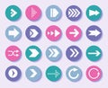 Arrow signs. Next up. Back or right icon for website UI. Cursor button. Left pointer. Previous spot. Webpage signpost