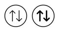 Arrow sort icon on circle line. Item sorting sign symbol