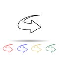 arrow spread multi color style icon. Simple thin line, outline vector of web icons for ui and ux, website or mobile application Royalty Free Stock Photo