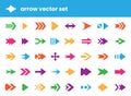 Arrow stickers. Pointer icons. Simple round button. Modern web forward symbols. UI app cursor. Navigation pin. Straight