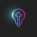 Arrow, straight ahead directioion, light bulb icon, abstract lightbulb, web icon, linear innovation, idea logo template