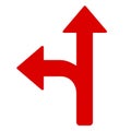 Arrow straight turn left