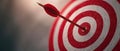 The arrow striking the bullseye on a crisp target background. AI generated image Royalty Free Stock Photo