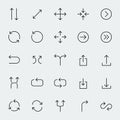 Arrow symbols icons in thin line style