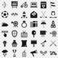 Arrow in target icons set, simple style Royalty Free Stock Photo