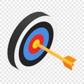 Arrow in target isometric 3d icon Royalty Free Stock Photo