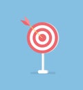 Arrow in Target, Vector Isolated. Accuracy Concept Royalty Free Stock Photo