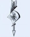 Arrow tattoo design stencil for men and women Royalty Free Stock Photo