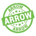 ARROW text written on green stamp sign