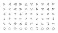 Arrow thin line icon set. Outline mix stroke navigation web symbols. Linear simple arrow random pointer marker signs