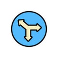 Arrow three direction icon. Simple color with outline vector elements of pointer icons for ui and ux, website or mobile