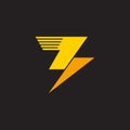Arrow thunder motion geometric design logo vector