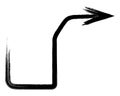 Arrow to bypass. The direction of the arrow is to detour around the square to the right and up