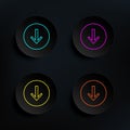 Arrow to down dark badge color set icon. Simple thin line, outline vector of web icons for ui and ux, website or mobile Royalty Free Stock Photo