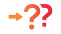 Arrow to Question Marks Icon for Unresolved Paths, vector design Generative AI Royalty Free Stock Photo