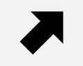 Arrow Top Right Icon Upper Conner Point Pointer Enter Exit Path Navigation Here Shape Traffic Sign Road Symbol EPS Vector