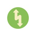 Arrow turn up and down icon. Simple color vector elements of pointer icons for ui and ux, website or mobile application