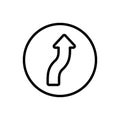 Arrow turn and up icon. Simple line, outline vector elements of pointer icons for ui and ux, website or mobile Royalty Free Stock Photo