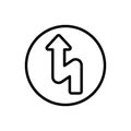 Arrow turn and up icon. Simple line, outline vector elements of pointer icons for ui and ux, website or mobile application Royalty Free Stock Photo