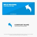 Arrow, Up, Back SOlid Icon Website Banner and Business Logo Template
