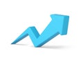 Arrow up blue dynamic pointer corner direction data growth analyzing 3d icon realistic vector Royalty Free Stock Photo
