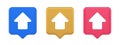 Arrow up button directional pointer cyberspace cursor 3d realistic speech bubble icon Royalty Free Stock Photo