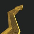 Arrow up. 3D Business concept. Array with Dynamic Particles