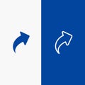 Arrow, Up, Direction, Right Line and Glyph Solid icon Blue banner Line and Glyph Solid icon Blue banner Royalty Free Stock Photo