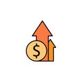 arrow, up, dollar icon. Element of finance illustration. Signs and symbols icon can be used for web, logo, mobile app, UI, UX Royalty Free Stock Photo