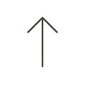 Arrow up icon vector. Line upload symbol.