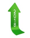 2018 with Arrow Up Isolated Royalty Free Stock Photo