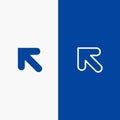 Arrow, Up, Left Line and Glyph Solid icon Blue banner Line and Glyph Solid icon Blue banner Royalty Free Stock Photo