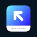 Arrow, Up, Left Mobile App Button. Android and IOS Glyph Version Royalty Free Stock Photo