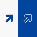 Arrow, Up, Right Line and Glyph Solid icon Blue banner Line and Glyph Solid icon Blue banner Royalty Free Stock Photo