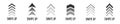 Arrow up for social media stories, design blogger, scroll pictogram. Set of Black Swipe Up icon. Scroll pictogram