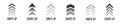 Arrow up for social media stories, design blogger, scroll pictogram. Set of Black Swipe Up icon. Scroll pictogram