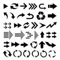 Arrow vector 3d button icon set black color on white background. Royalty Free Stock Photo