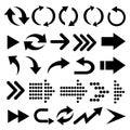 Arrow vector 3d button icon set black color on white background. Royalty Free Stock Photo