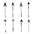 Arrow vector. Hand drawn arrows set Royalty Free Stock Photo