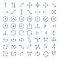 Arrow vector icon set in thin line style Royalty Free Stock Photo