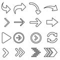 Arrow vector icon. Signs Direction Icon Set. Arrow symbol illustration. Royalty Free Stock Photo