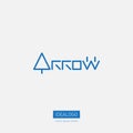 Arrow - vector logotype. Original lettering with arows. Logo or design element