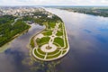 The arrow of the Volga and Kotorosl rivers. Yaroslavl Royalty Free Stock Photo