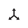 Arrow way path icon logo design vector template