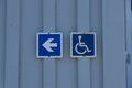 Arrow Wheelchair Symbol Blue Accessibility Direction Royalty Free Stock Photo