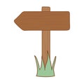 Arrow wooden guide icon